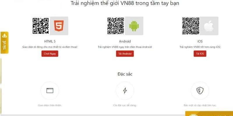 Trải nghiệm tính năng thú vị - cuốn hút có tại ứng dụng VN88